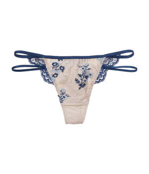 Nice Body Embroidery Flower Thong